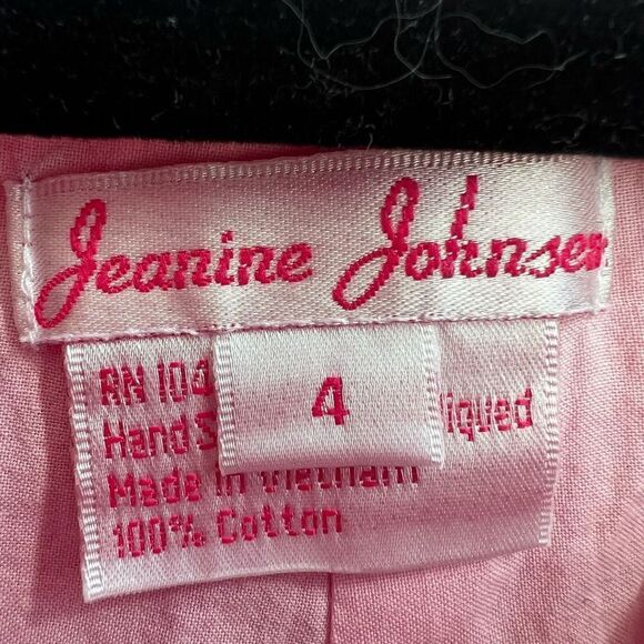 Jeanine Johnsen Girl's Monkey Print Bib Overalls In Pink Size 4 - Picture 5 of 7